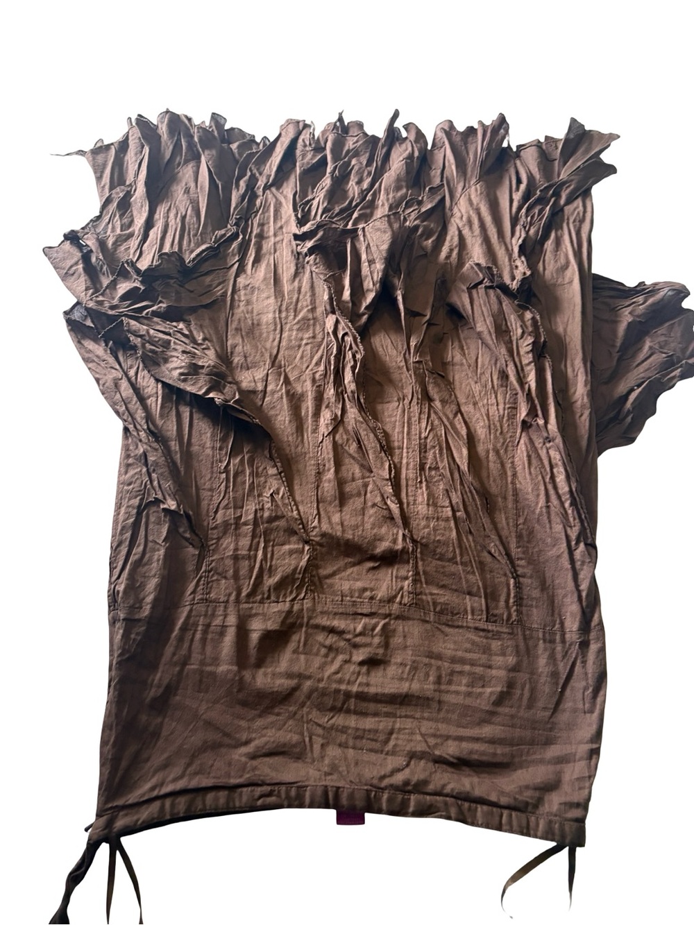 Women’s Brown Maxi Skirt - Elegant Ruched Design